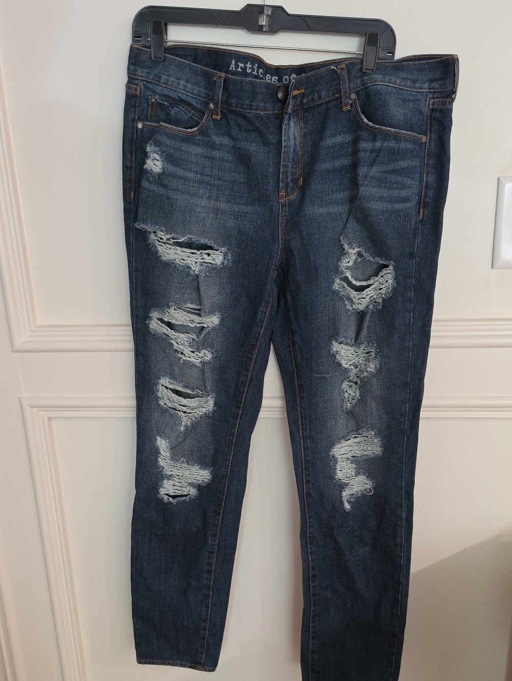 Articles Of Society Dark Blue Ripped Skinny Jeans